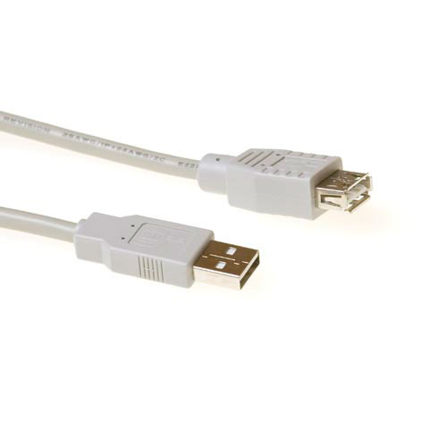 Cable USB 2.0 a USB A Macho/Hembra Marfil - 5m
