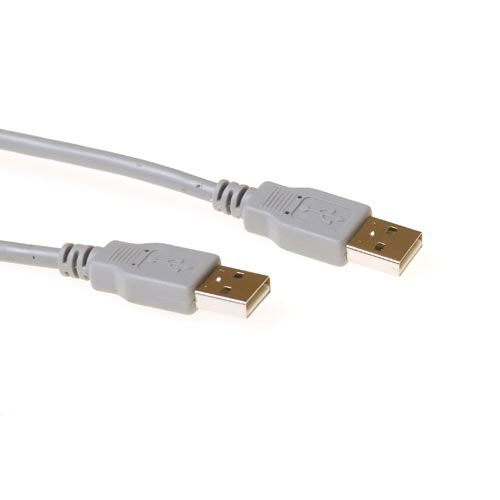 Cable USB 2.0 a USB A Macho/Macho marfil - 2m
