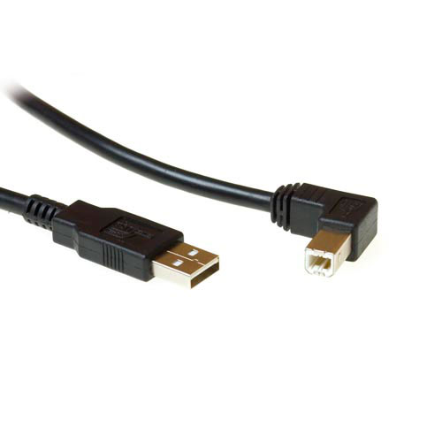 Cable USB 2.0 a USB B Macho/Macho (angulado) - 1.8m