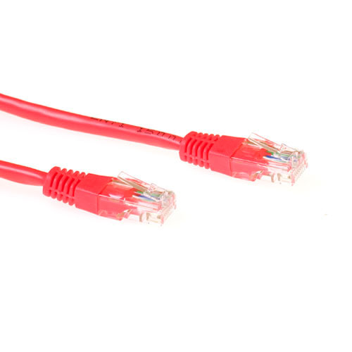 Cable de Red RJ45 CAT5E U/UTP Rojo - 0.5m