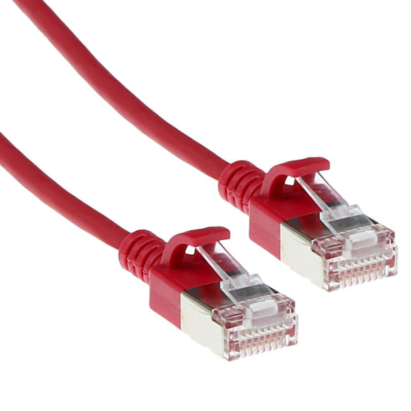 Cable de Red RJ45 CAT6 U/UTP Slimline LSZH Rojo - 0.5m