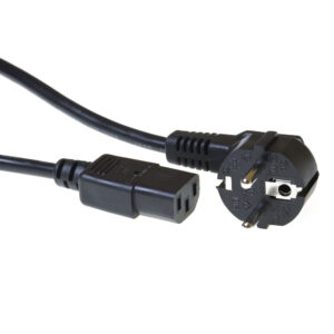 Cable de alimentación Schuko Macho angulado - C13 Negro - 0.5m
