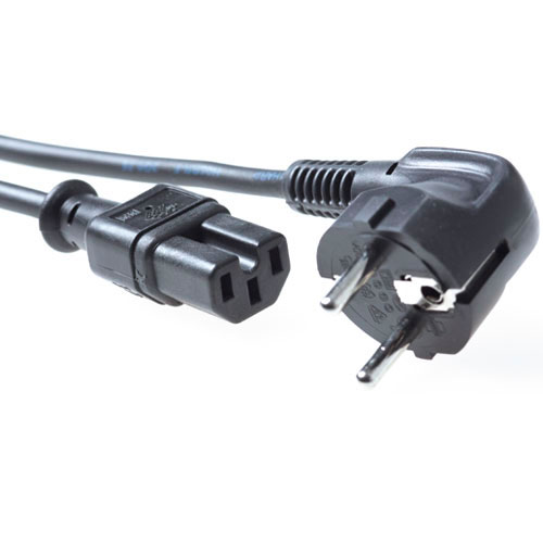 Cable de alimentación Schuko Macho angulado - C15 Negro - 1.5m