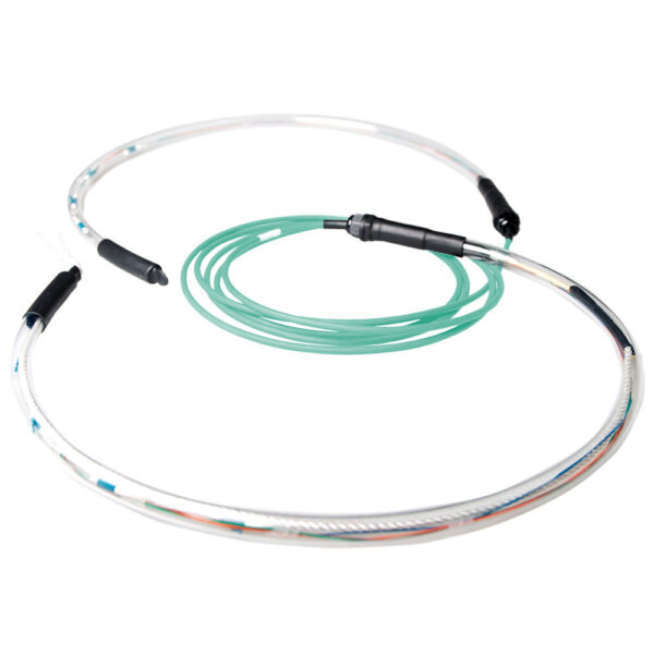Cable de conexión de 8 fibras Multimodo 50/125 OM3 interior/exterior Conector LC 170m
