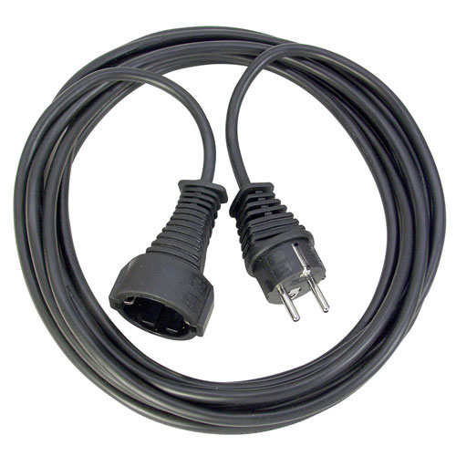 Cable de extensión Schuko Macho - Schuko hembra. Negro - 10m