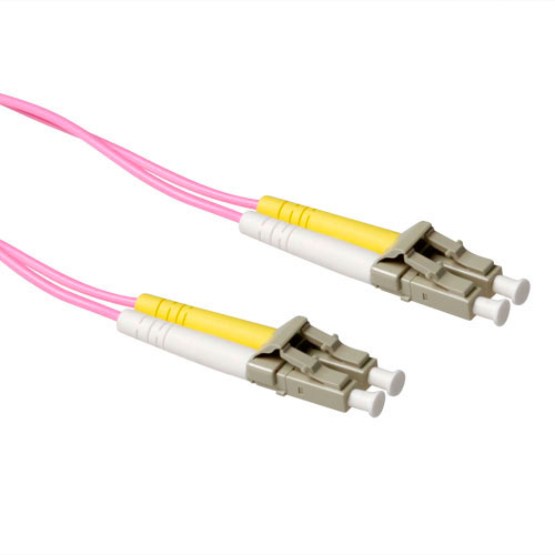 Cable de fibra óptica 50/125 OM4 Multimodo Dúplex LSZH Conector LC - 1m
