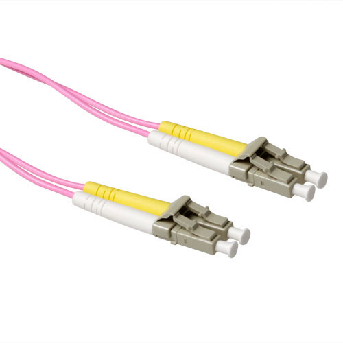Cable de fibra óptica 50/125 OM4 Multimodo Dúplex LSZH Conector LC - 25m