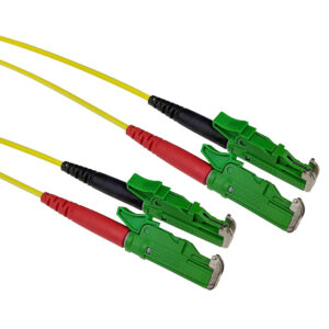 Cable de fibra óptica 9/125 OS2 Monomodo Dúplex LSZH Conector E2000/APC y E2000/APC - 1m