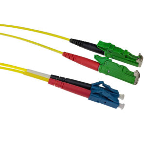 Cable de fibra óptica 9/125 OS2 Monomodo Dúplex LSZH Conector E2000/APC y LC/UPC - 5m