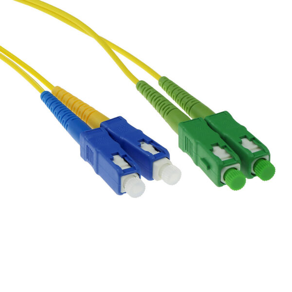 Cable de fibra óptica 9/125 OS2 Monomodo Dúplex LSZH Conector SC/APC y SC/PC - 20m