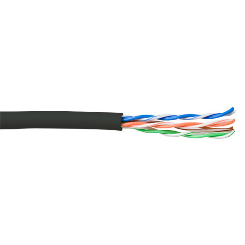 Cable de par trenzado CAT5E U/UTP PVC Negro - 100m