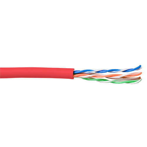 Cable de par trenzado CAT5E U/UTP PVC Rojo - 100m