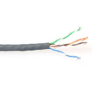 Cable de par trenzado CAT5E U/UTP Sólido PVC Gris - 100m