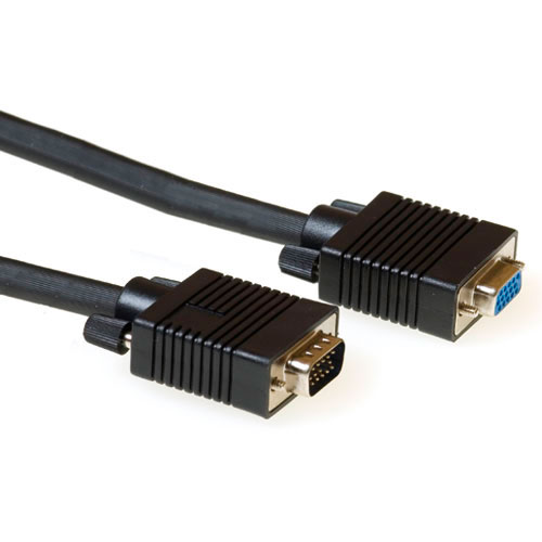Extensor Cable VGA Alto Rendimiento Macho/Hembra Negro - 0.5m