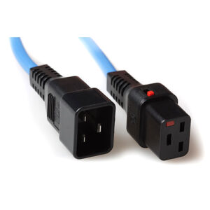 IEC Lock Cable de conexión 230V C19 bloqueable - C20 Azul: - 1m