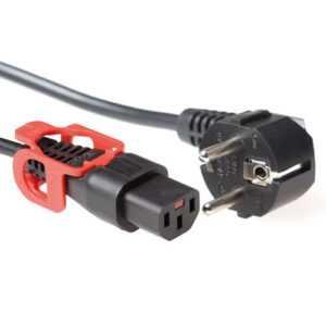 IEC Lock Cable de conexión 230V Schuko Macho acodado - C13 IEC Lock+ - 2m