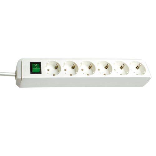 Regleta Eco-Line con interruptor. blanca. de 6 tomas - 1.5m