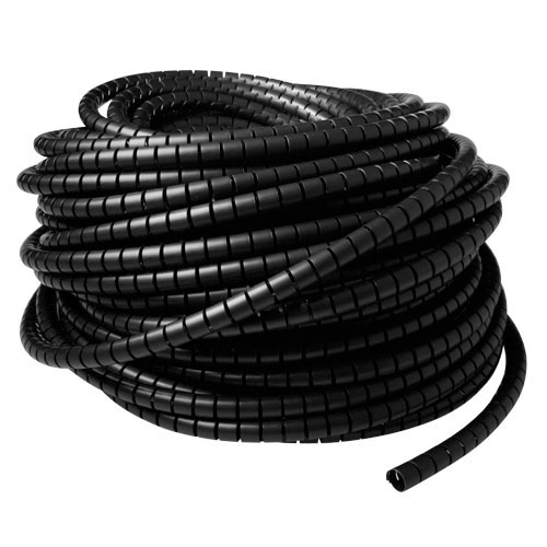 Tubo de cable espiral negro PVC - Largo 20m Ancho 25mm