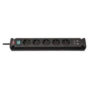 regleta de enchufes con 5 tomas corriente y USB - 3m